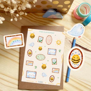STICKERS GLOSSY - 23 Autocollants Aquarelles Printemps