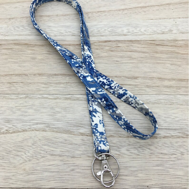 Blue Key Fob Mini Key Fob Fabric Lanyard Matching Etsy