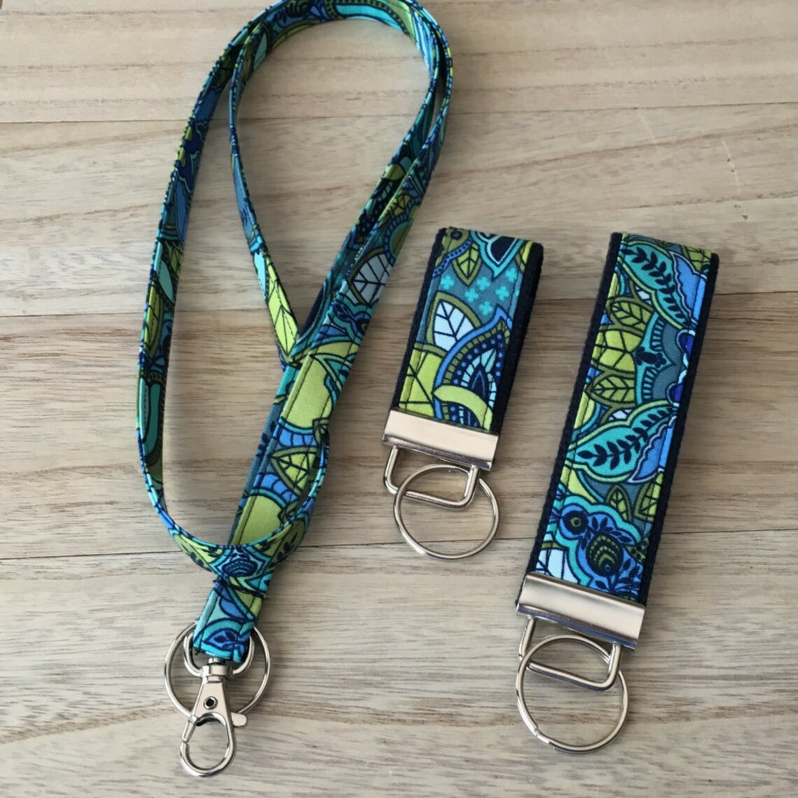 Navy Blue Key Fob Mini Key Fob Lanyard Fabric Key Fob Etsy