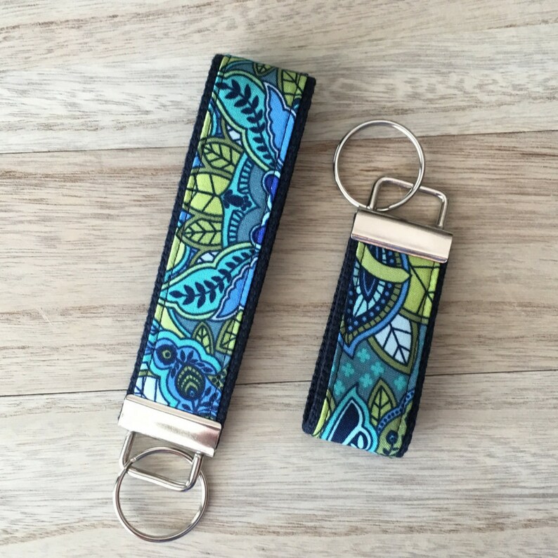 Navy Blue Key Fob Mini Key Fob Lanyard Fabric Key Fob Etsy