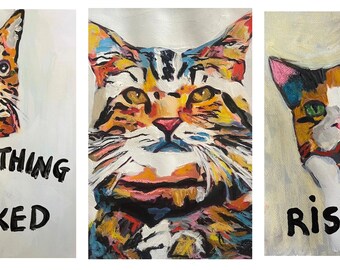 Cat triptych