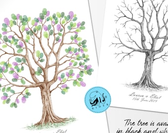 "Hochzeits-Fingerabdruckbaum, Gästebuch, Jubiläums-Andenken (Digitaler Download)"