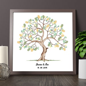 Instant download fingerprint tree Susan - wedding thumbprint decoration birthday party gift drawing event memory bridal shower guest book
