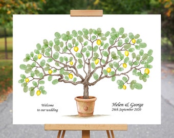 Lemon Tree Fingerprint Guest Book: Wedding, Birthday (Digital Download)