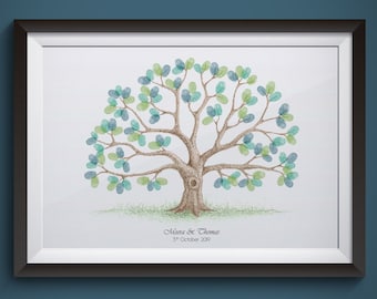 Vingerafdrukboom gastenboek, bruiloft, verjaardag (digitale download)
