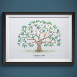 Meera fingerprint tree instant download wedding decoration birthday party bridal shower thumbprint drawing colored event memory guest book