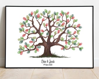 Vingerafdrukboom gastenboek, bruiloft, verjaardag (digitale download)