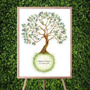 Instant Download Fingerprint Tree of Life 2 wedding thumbprint bridal shower decoration birthday party gift event memory colored guest book