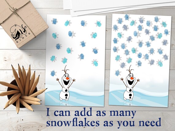 Olaf Fingerprint Snowflake Art – Frozen Birthday Party Guest Book