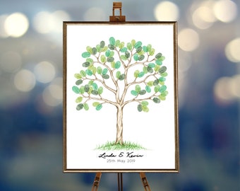 Alternatief voor gastenboek met vingerafdrukboom: bruiloft, verjaardag (digitale download)