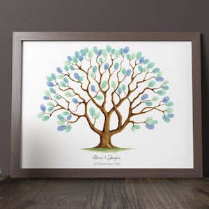 Brienne fingerprint tree instant download wedding decoration birthday party bridal shower thumbprint gift painted event memory guest book