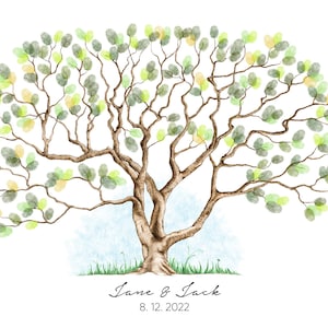 Belangrijkste bruiloft vingerafdruk boom instant download decoratie verjaardagsfeestje bruids douche vingerafdruk cadeau tekening evenement geheugen gastenboek