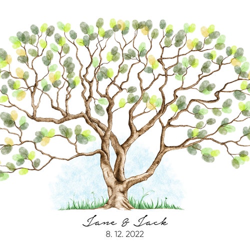 Main Wedding Fingerprint Tree Instant Download Decoration - Etsy