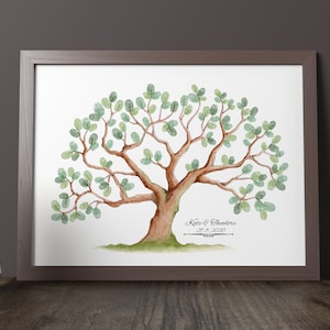 Kate fingerprint tree instant download decoration birthday party bridal shower art wedding thumbprint event memory guest book