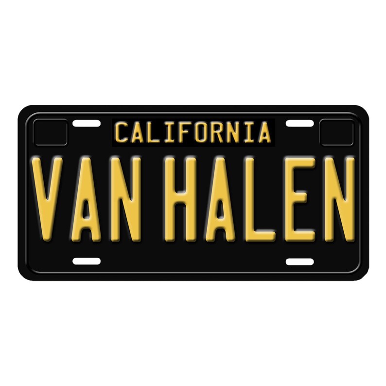 California 1960s Flat Vanity License Plate VAN HALEN CA Tag Etsy