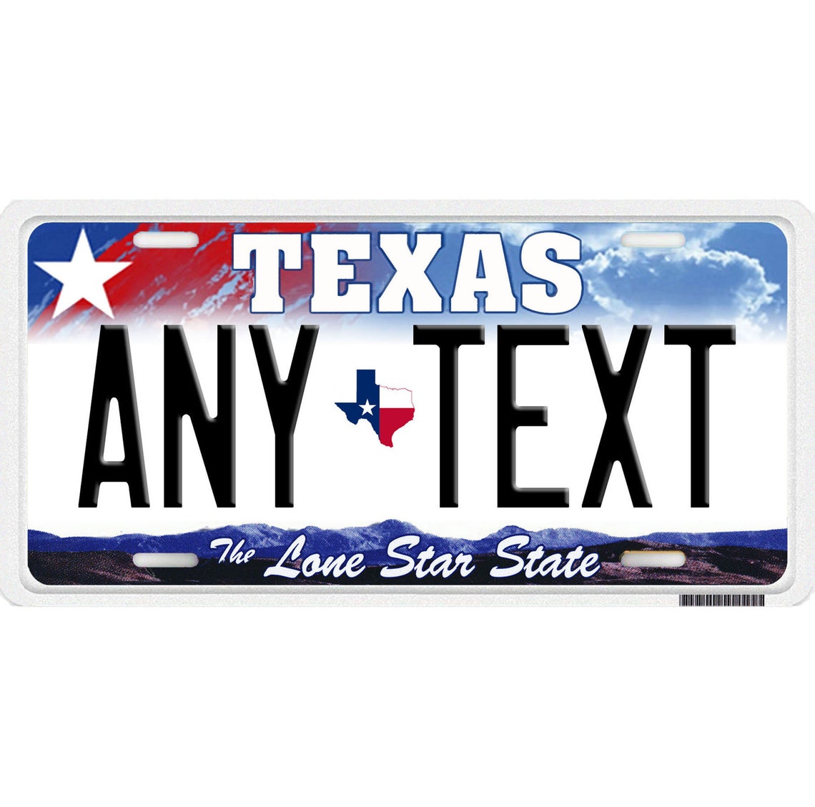 TEXAS Personalized Flat Vanity License Plate Any TEXT Your Etsy