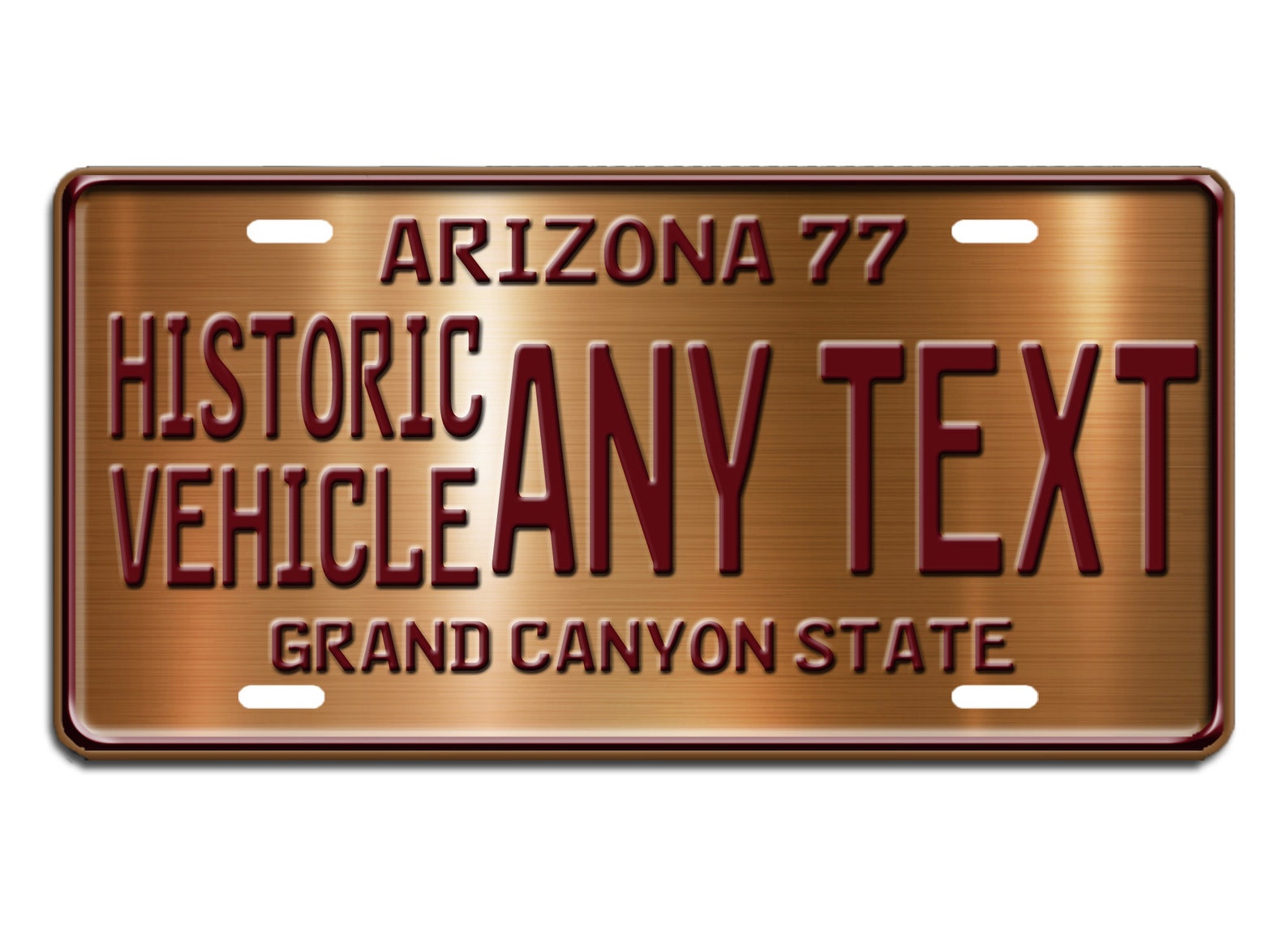 Historic Vehicle Copper Arizona Personalized License Plate ANY Etsy