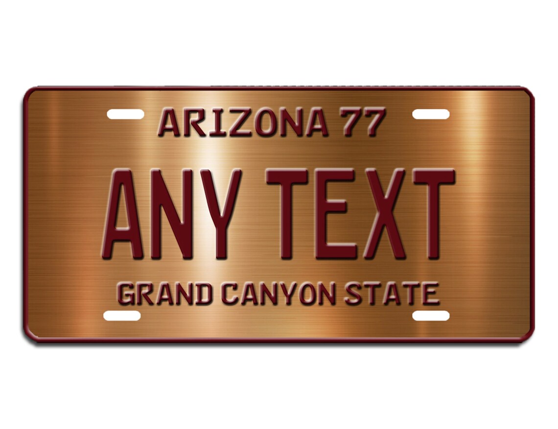 Historic Copper Arizona Personalized License Plate ANY TEXT Etsy