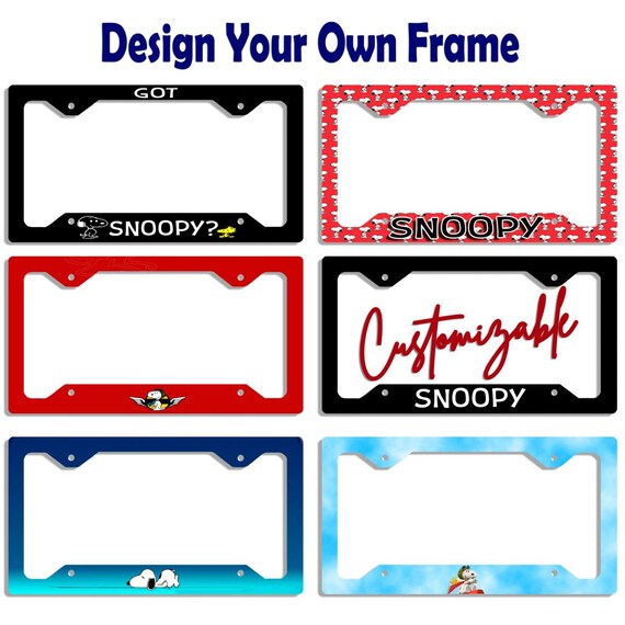 SNOOPY License Plate Frame Personalized Custom Got Snoopy Etsy