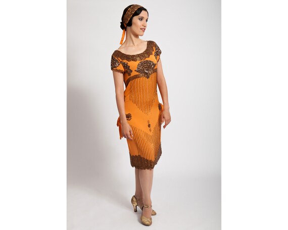 orange flapper dress