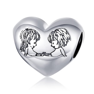 925 Sterling Silver Best Friend Charm Bead for Bracelet Pendant
