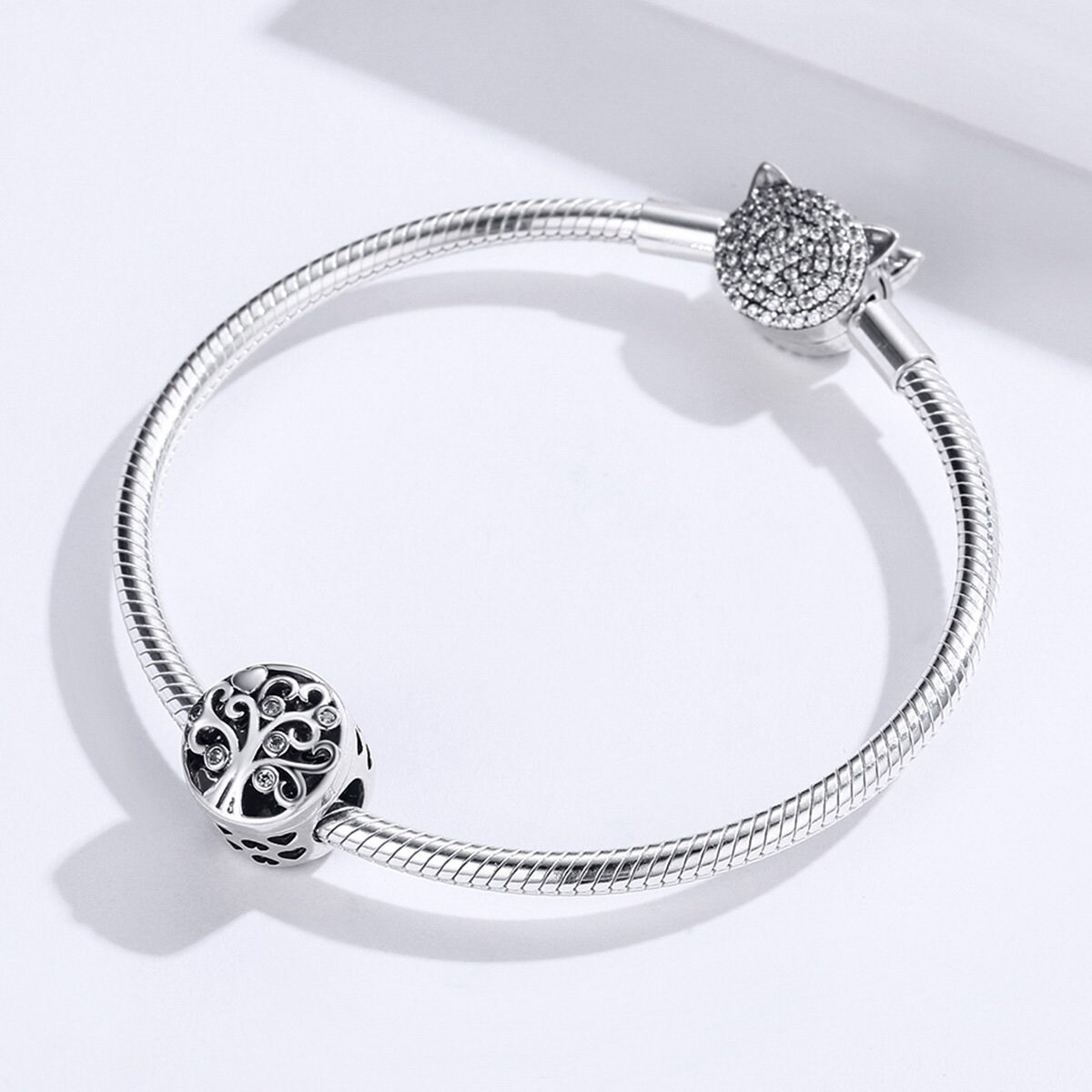 Ag Sterling Silver Cubic Zirconia Family Forever Infinity Charm