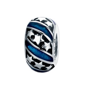 925 Sterling Silver Heart Blue Charm Bead for European Charm Bracelet