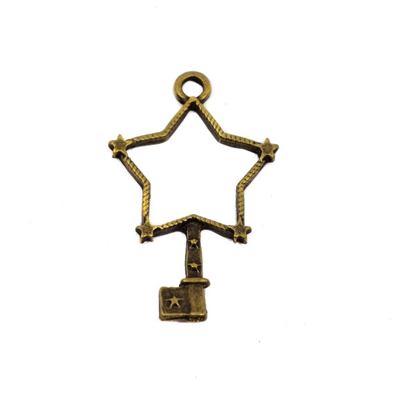 10 pcs Antique bronze charm pendant star