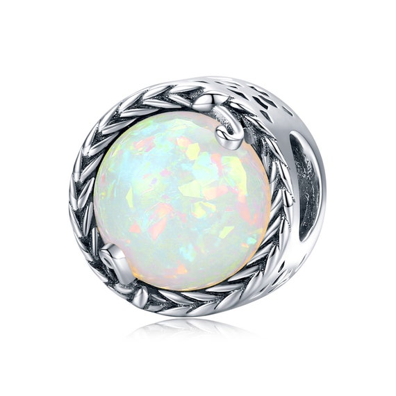 925 Sterling Silver Opal Charm Bead Fits European Charm Bracelet Etsy Canada