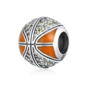 925 Sterling Silber MABA Mentalität Basketball Perle Charme passt europäische Charm Armband Anhänger