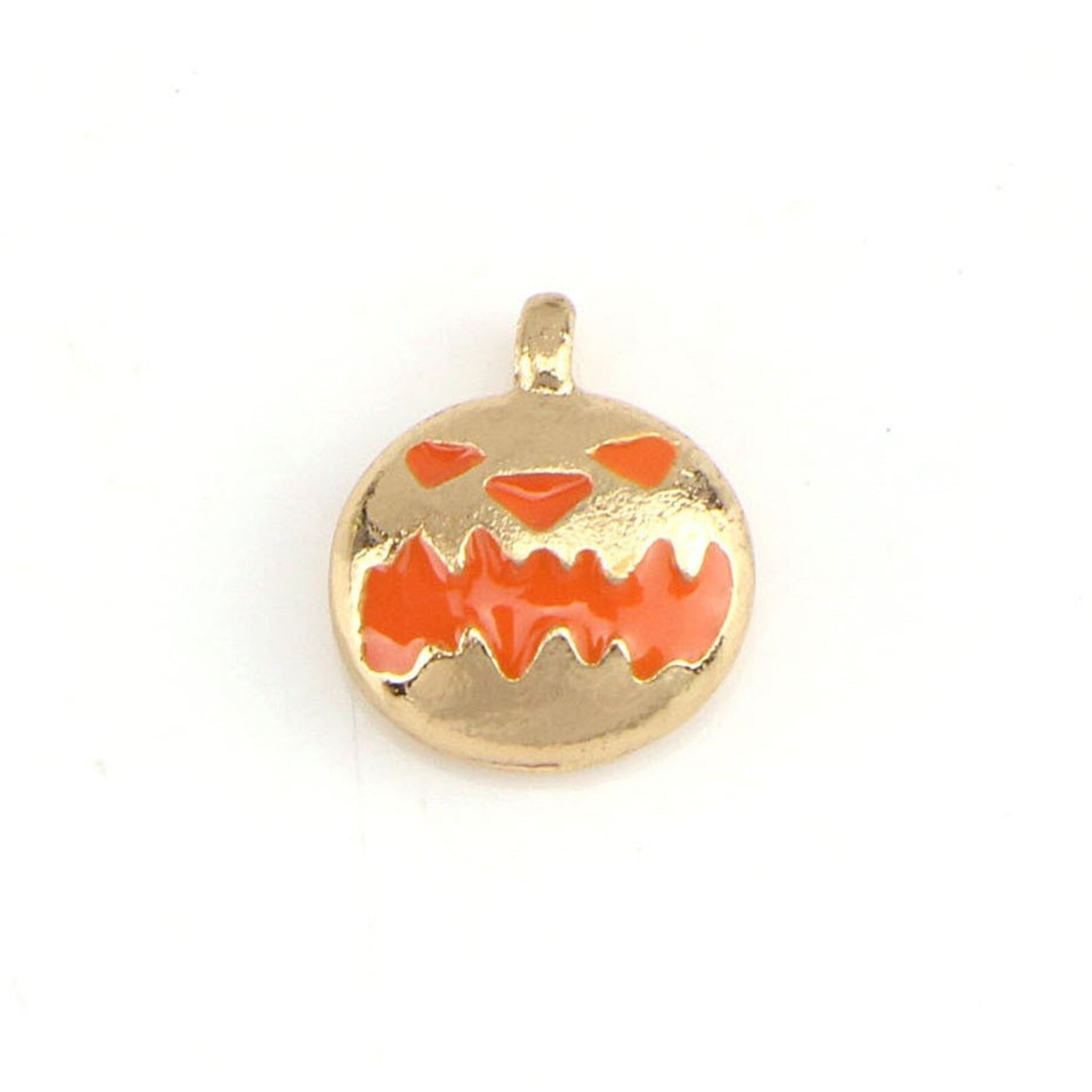 10 Pcs Pumpkin Enamel Charm Gold Plated Halloween Charm - Etsy