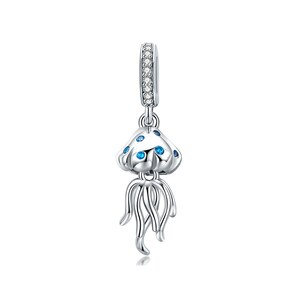 925 Sterling Silver Jellyfish Charm Bead Fits European Charm Bracelet