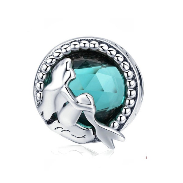 925 Sterling Silver Mermaid Charm Bead Fits European Charm Bracelet