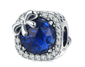 925 Sterling Silver Blue Charm Bead for European Charm Bracelet