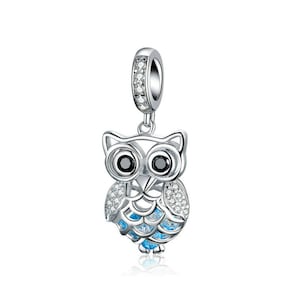 925 Sterling Silber Eule Charm Perle passt europäische Charm Armband