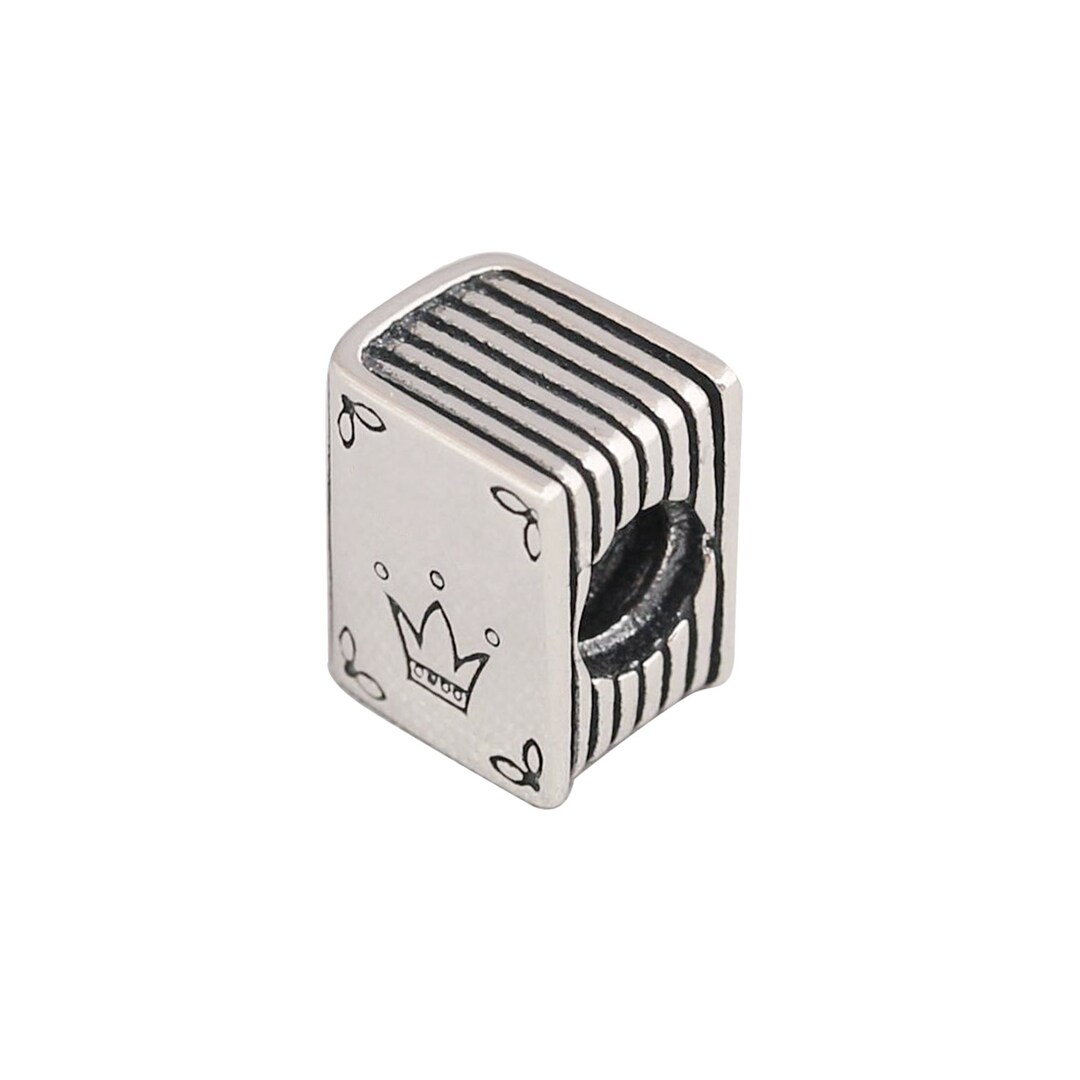 925 Sterling Silver Book Charm - For Pandora & European Charm Bracelets (7.8x9.6mm)