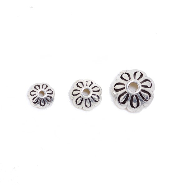 4 Pcs Vintage 925 Sterling Silver Beadcap