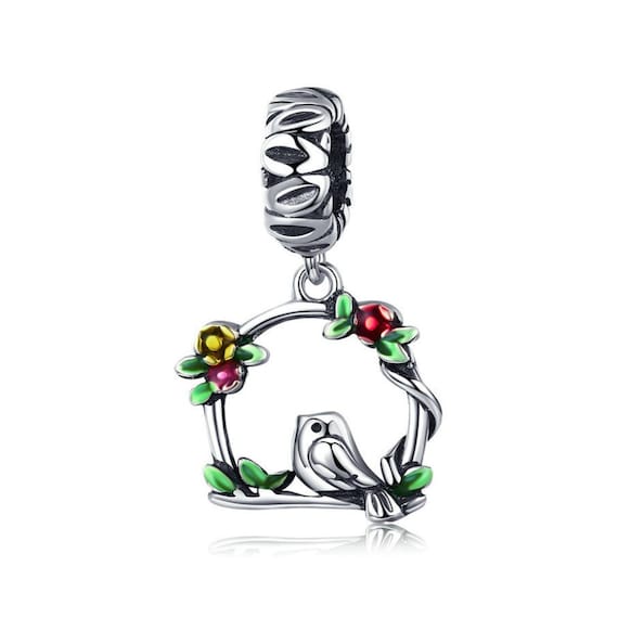 925 Sterling Silver Bird Animal Bead Charm Fits Charm Bracelet Etsy