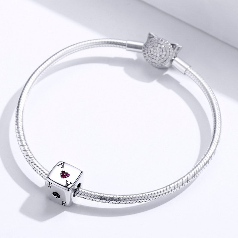 Qings Perline Lettere Argento 925 Charm Lettera D Bead Charms Compatibile con Braccialetti Bracciali (Lettere D