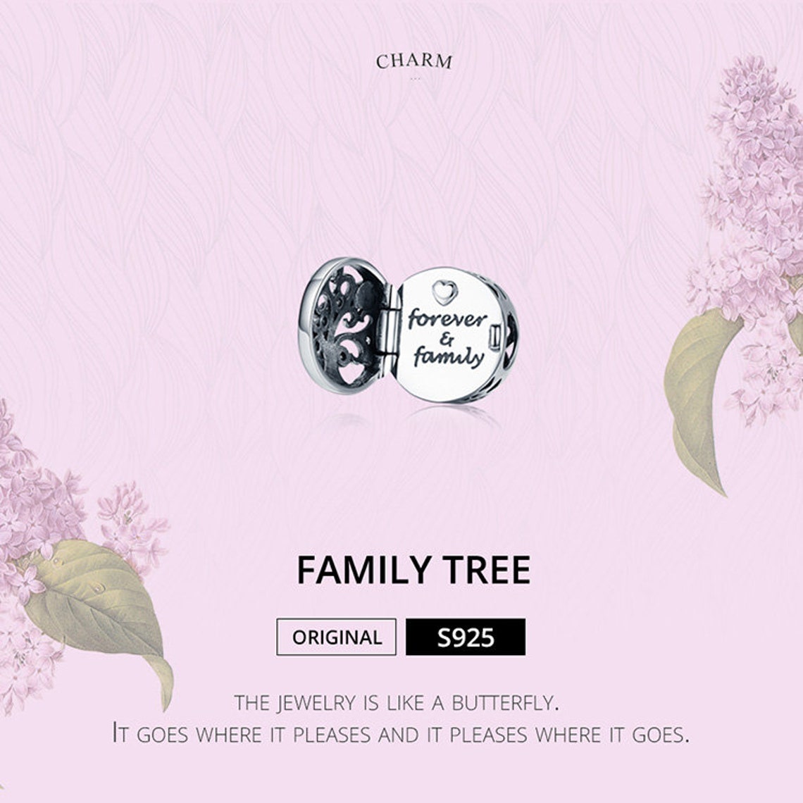 Family Is Forever Oval Charm main image 1