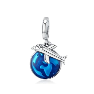 925 Sterling Silver Travel Dangle Charm Bead for European Charm Bracelet