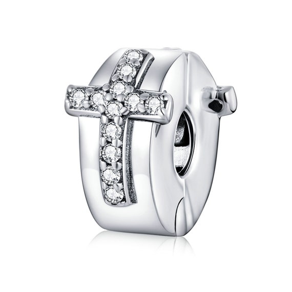925 Sterling Silver Cross Clip Stopper 