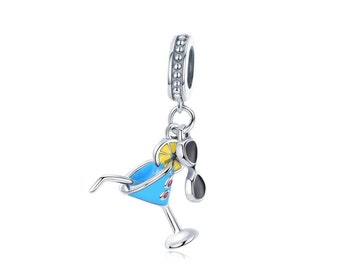 925 Sterling Silver Sunny Day Vacation Charm Fits European and Pandora Charm Bracelet