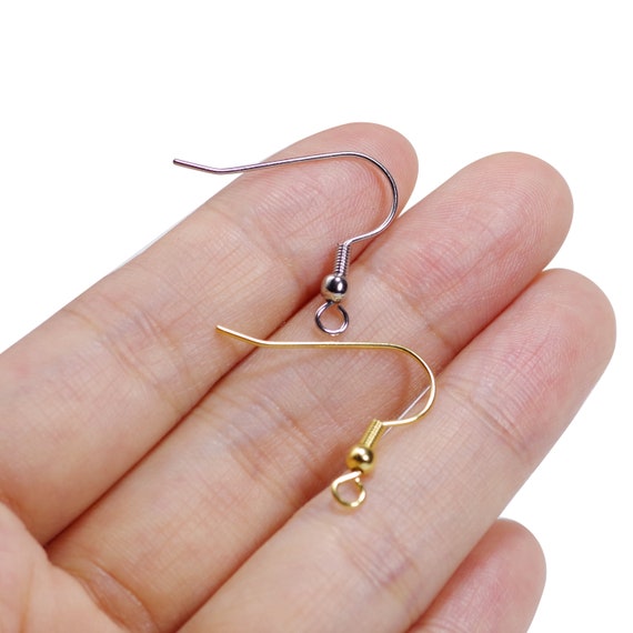 100 PCS/50 Pairs Earring Hooks, Gold-Plated