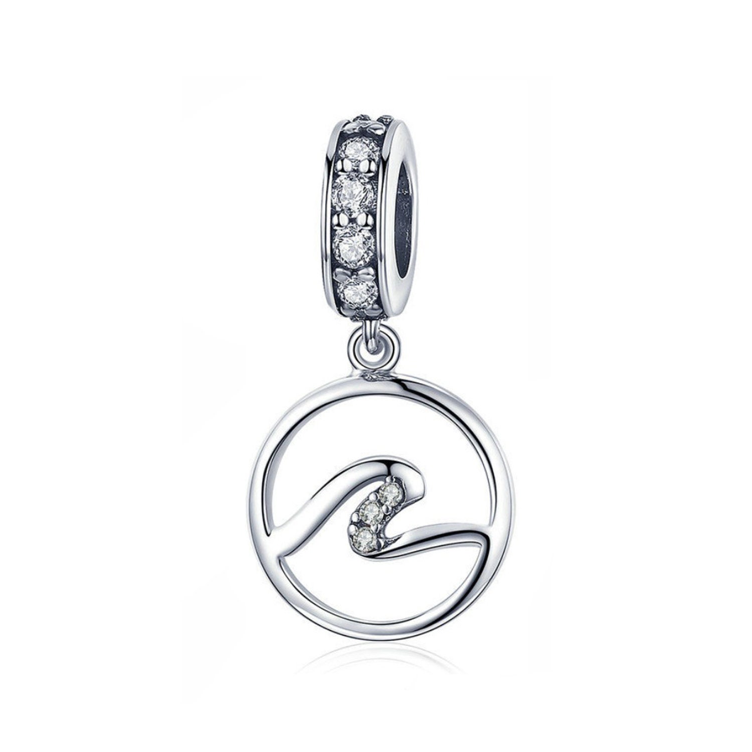 アクセサリー warmth 925 sterling silver 925 Sterling Silver Wave Charm Fits Charm Bracelet Pendant