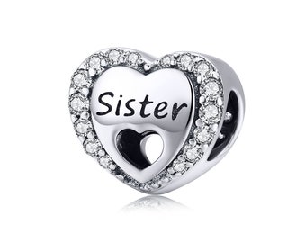 925 Sterling Silver Sister Charm Bead Fits European Charm Bracelet
