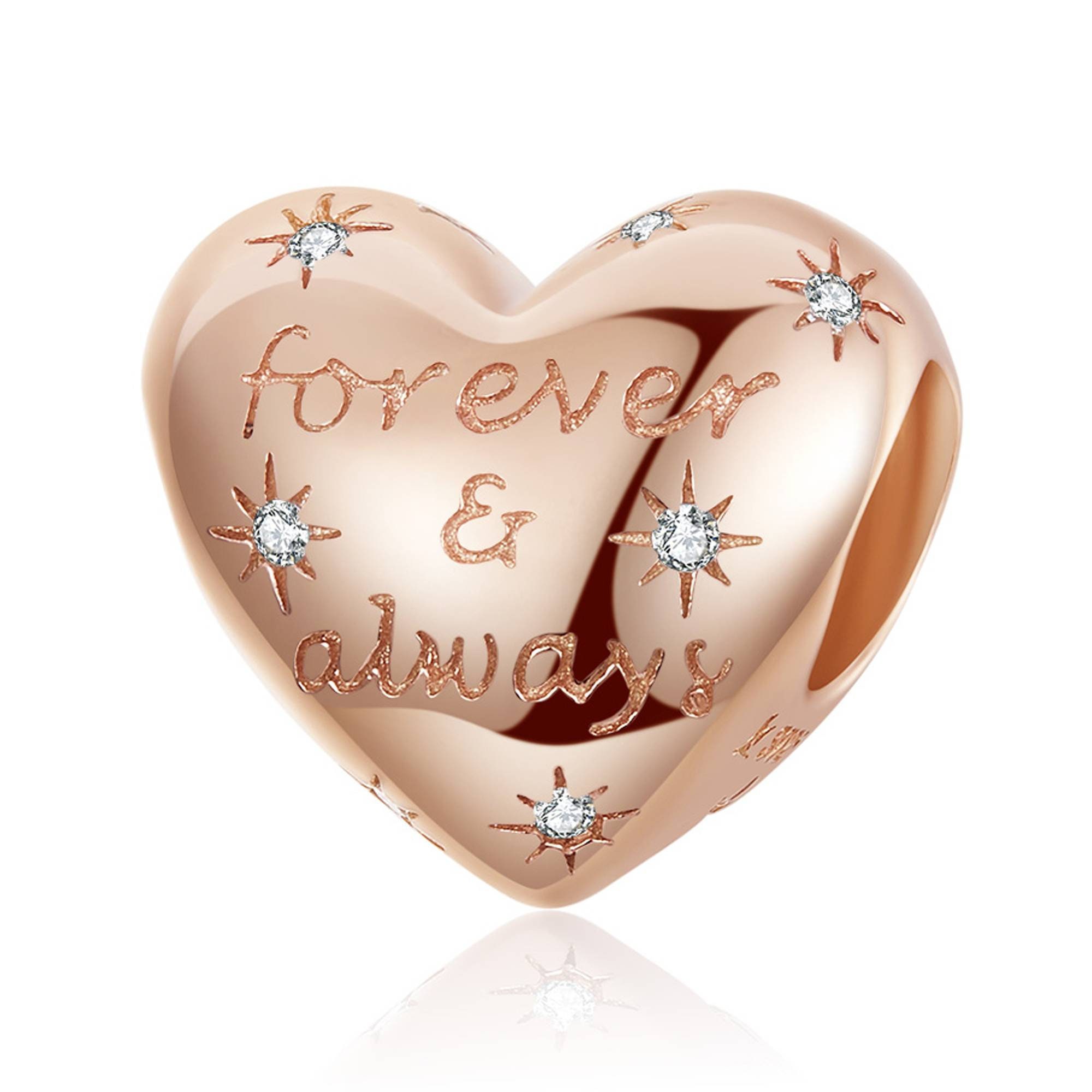 Asche Armband Charms Rosegold 4 Herzen
