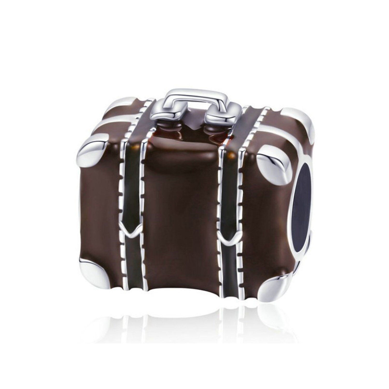 925 Sterling Silver Luggage Charm Bead for European Charm Etsy
