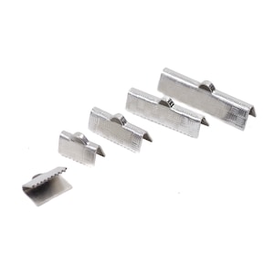 20 pc&#39;s Stainless Steel Ribbon Clip Clamp Cord Crimp End Cap Tip Bracelet Bracelet Connector
