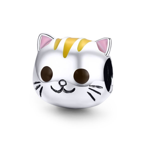 925 Sterling Silver Cat Animal Charm Bead Fits Charm  display picture 1
